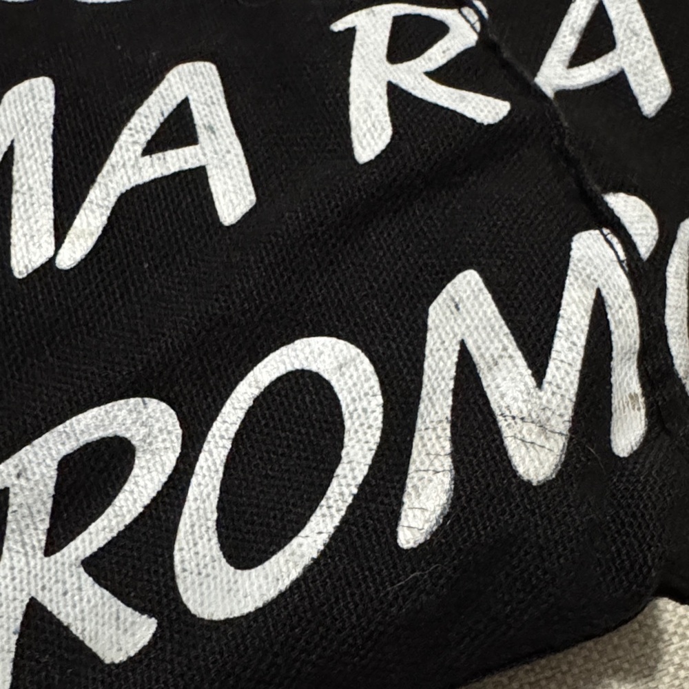 Roma Italia Souvenir Cotton Tote Bag-Zip Top-Black/White/Red - Picture 12 of 16